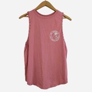 NWT Exist St Thomas Virgin Islands Tank Top Pink Lace Up Sides Stay Salty Medium